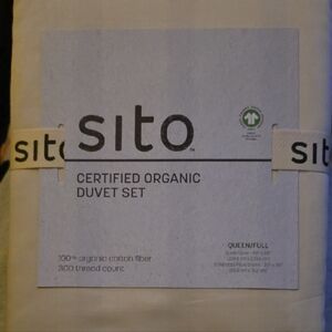 SITO Certified Organic Cotton Duvet Set in Queen MUSHROOM/OAT COLOR